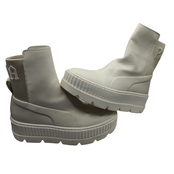 Puma 366266-02 Fenty By Rihanna Chelsea Combat  Womens Size 7 Off White Chunky - Picture 9 of 14